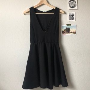 Kimchi Blue Black V-Neck Skater Dress from UO